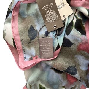 Vince Camuto 100% Silk Scarf Chambray Blue